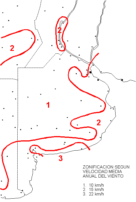 Zonificacin segn velocidad media anual del viento
